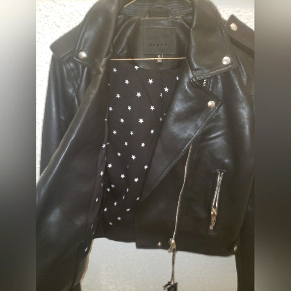 SOLD- NWT - BLANKNYC. Faux-Leather Biker Jacket - Picture 2 of 11